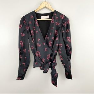Keepsake Floral Wrap Blouse